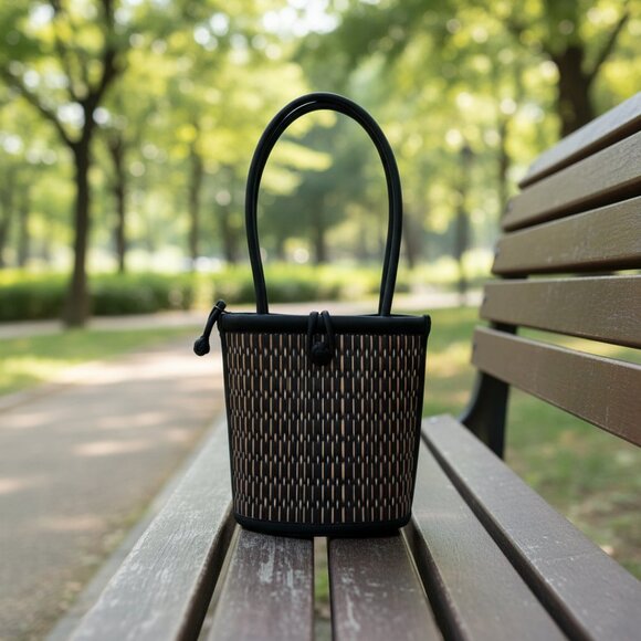 Baskets of Cambodia Handmade Woven Shoulder Bag Eco-Friendly Artisan Tote - Picture 3 of 10